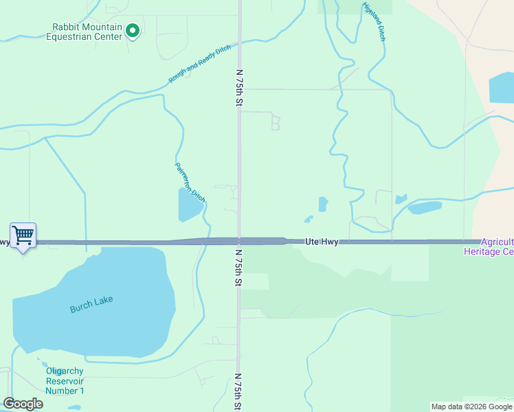 map of restaurants, bars, coffee shops, grocery stores, and more near 12600-13014 North 75th Street in Longmont