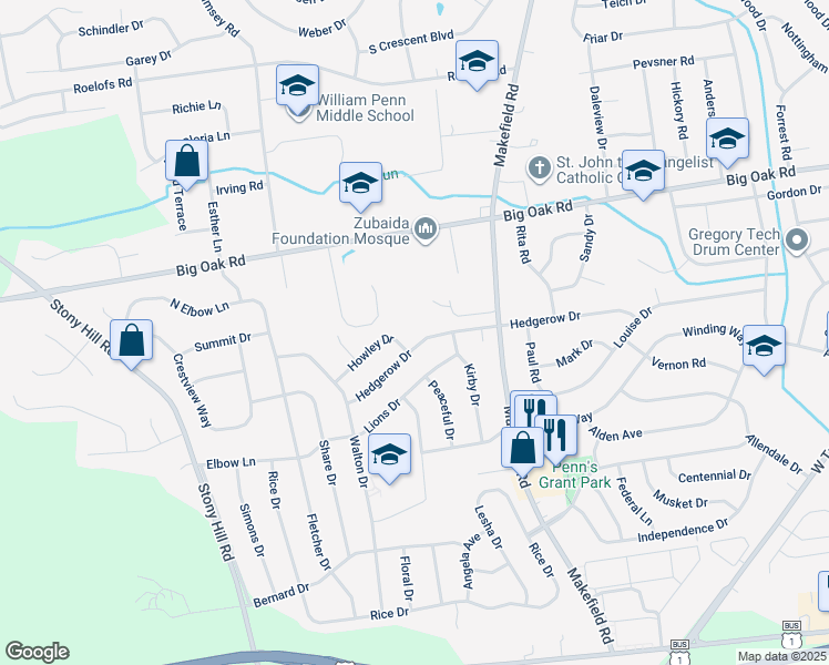 map of restaurants, bars, coffee shops, grocery stores, and more near 80 Hedgerow Drive in Morrisville
