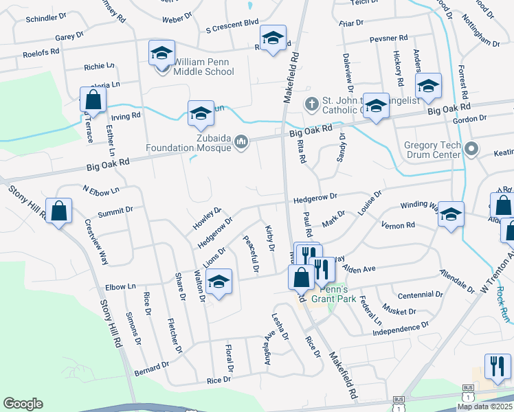 map of restaurants, bars, coffee shops, grocery stores, and more near 92 Hedgerow Drive in Morrisville