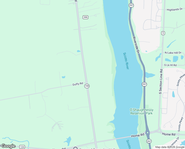 map of restaurants, bars, coffee shops, grocery stores, and more near 7329 Ohio 745 in Delaware