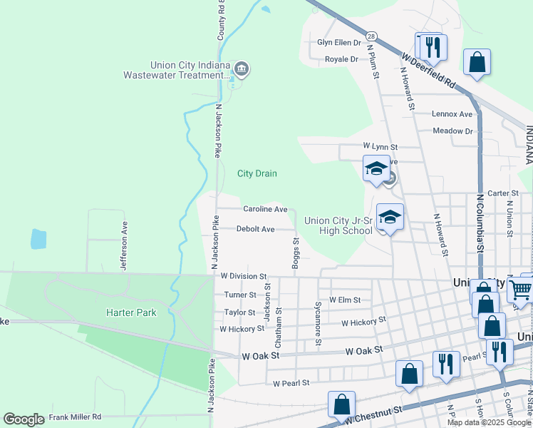map of restaurants, bars, coffee shops, grocery stores, and more near 1024 Debolt Avenue in Union City