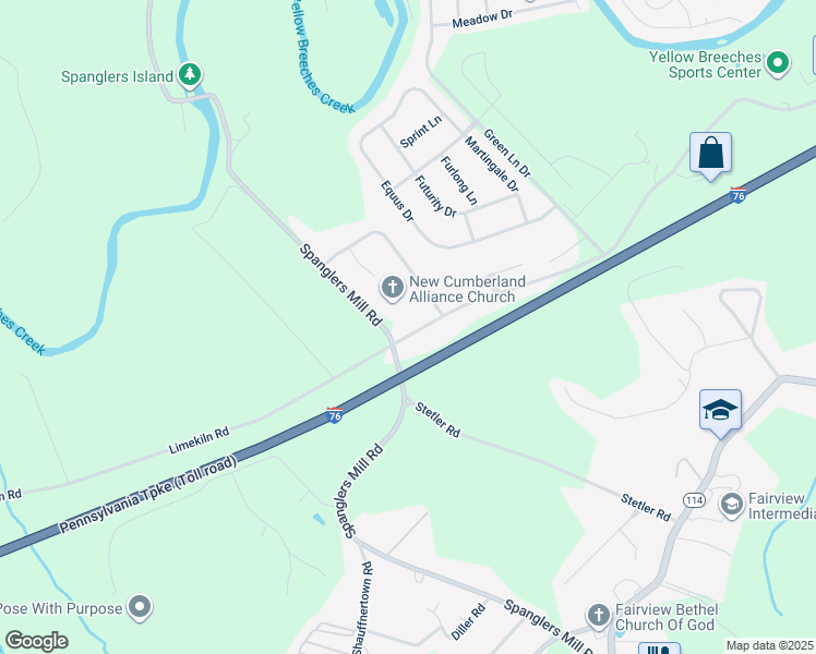 map of restaurants, bars, coffee shops, grocery stores, and more near 841 Limekiln Road in New Cumberland