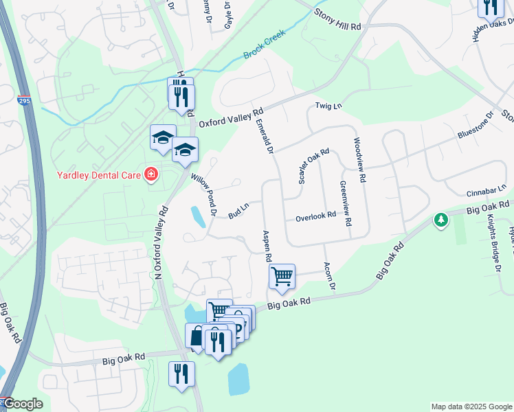 map of restaurants, bars, coffee shops, grocery stores, and more near 269 Aspen Road in Morrisville
