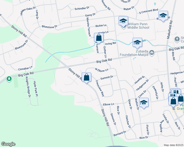 map of restaurants, bars, coffee shops, grocery stores, and more near 165 Crestview Way in Morrisville