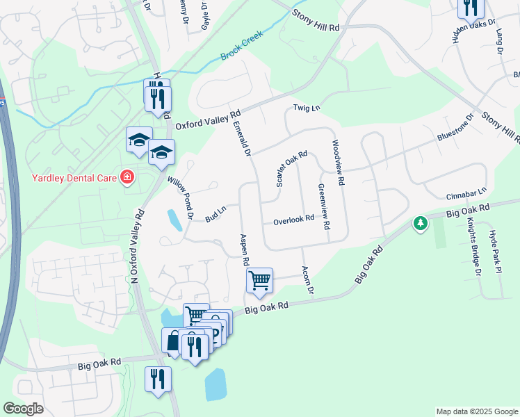 map of restaurants, bars, coffee shops, grocery stores, and more near 275 Emerald Drive in Morrisville
