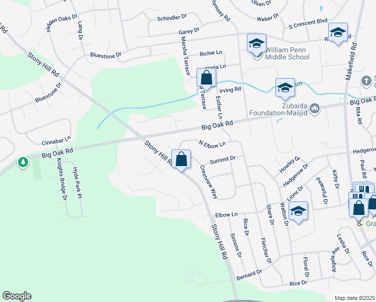 map of restaurants, bars, coffee shops, grocery stores, and more near 165 Crestview Way in Morrisville