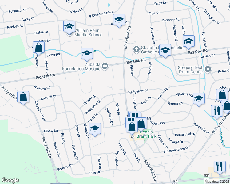 map of restaurants, bars, coffee shops, grocery stores, and more near 92 Hedgerow Drive in Morrisville
