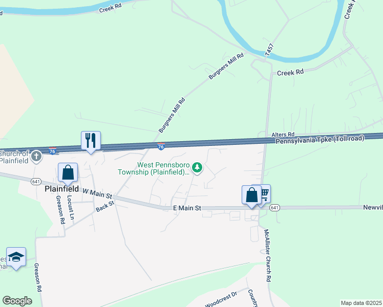 map of restaurants, bars, coffee shops, grocery stores, and more near 18 Young Drive in Carlisle