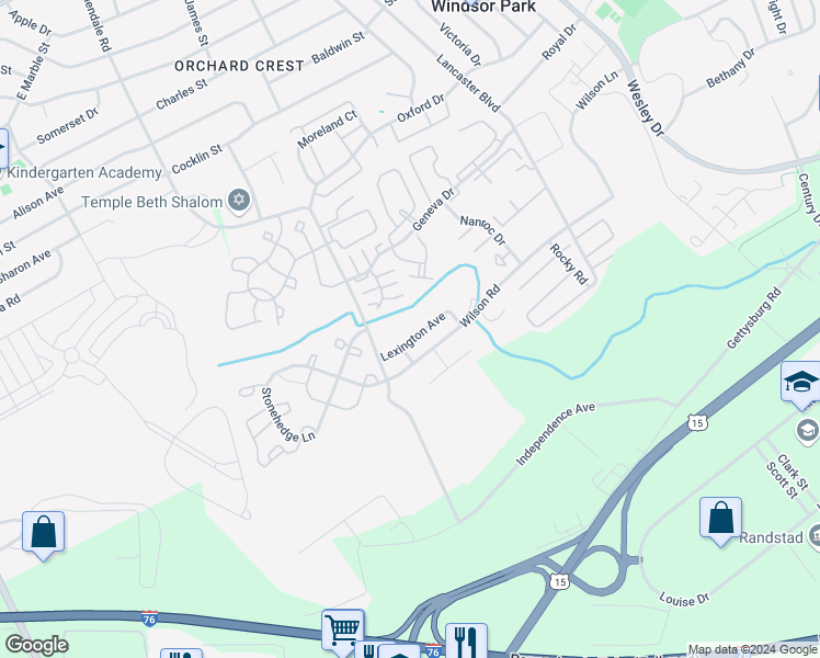 map of restaurants, bars, coffee shops, grocery stores, and more near 547 Lexington Avenue in Mechanicsburg