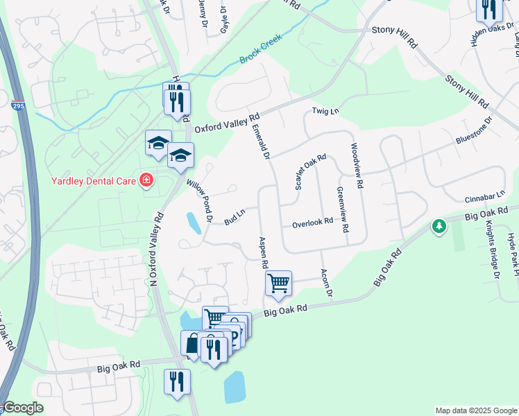 map of restaurants, bars, coffee shops, grocery stores, and more near 270 Aspen Road in Morrisville