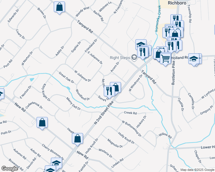 map of restaurants, bars, coffee shops, grocery stores, and more near 41 Mount Pleasant Drive in Churchville