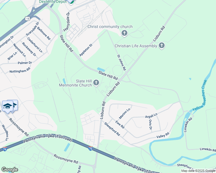 map of restaurants, bars, coffee shops, grocery stores, and more near 2902 Chesterbrook Court in Camp Hill