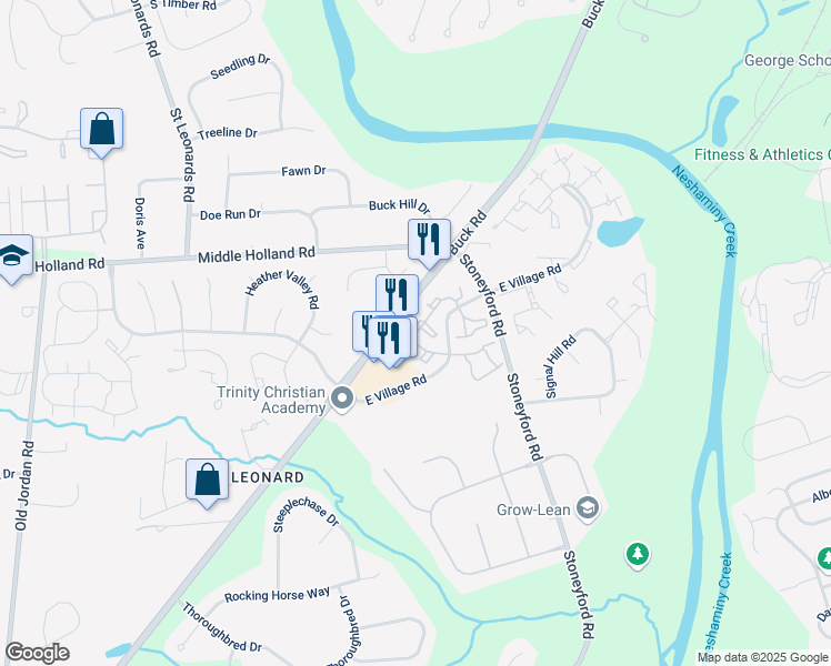 map of restaurants, bars, coffee shops, grocery stores, and more near 18010 Beacon Hill Drive in Southampton