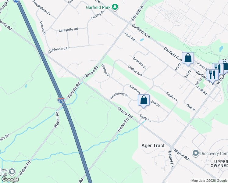 map of restaurants, bars, coffee shops, grocery stores, and more near 1978 Armstrong Dr in Lansdale
