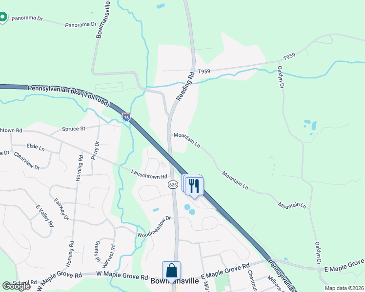 map of restaurants, bars, coffee shops, grocery stores, and more near 1370 Reading Road in Denver