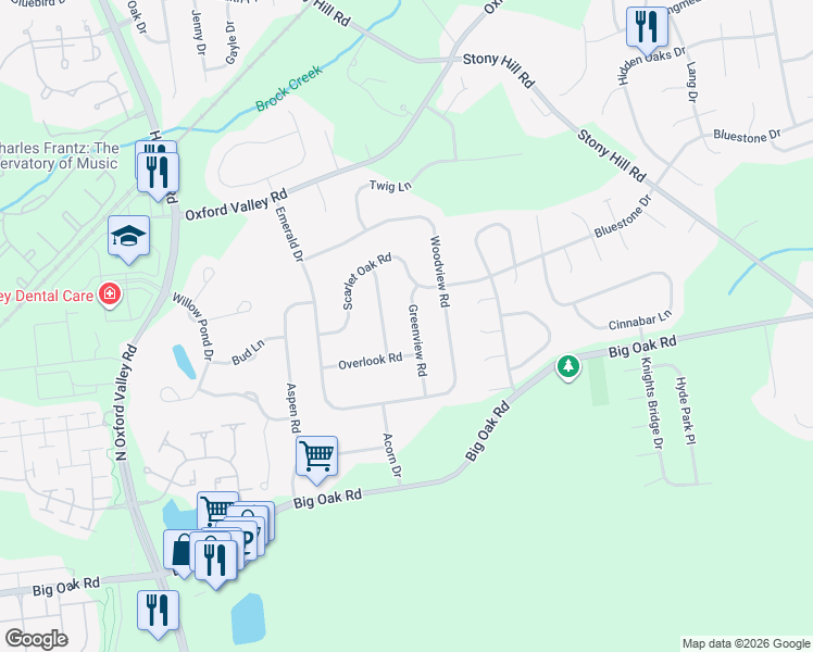 map of restaurants, bars, coffee shops, grocery stores, and more near 271 Greenview Road in Morrisville