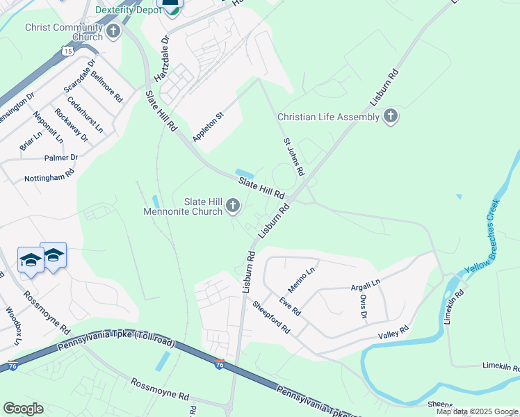 map of restaurants, bars, coffee shops, grocery stores, and more near 2902 Chesterbrook Court in Camp Hill
