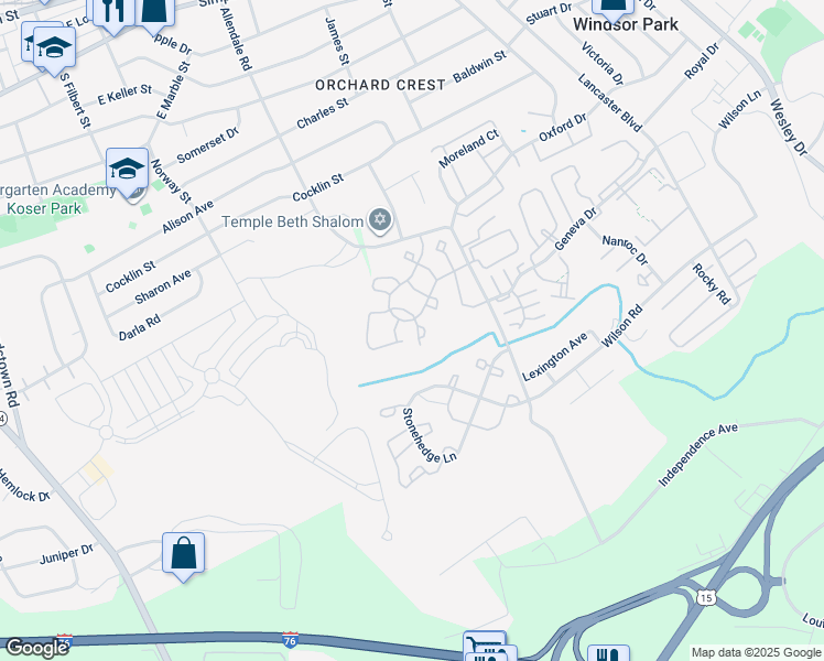 map of restaurants, bars, coffee shops, grocery stores, and more near Melbourne Lane in Mechanicsburg