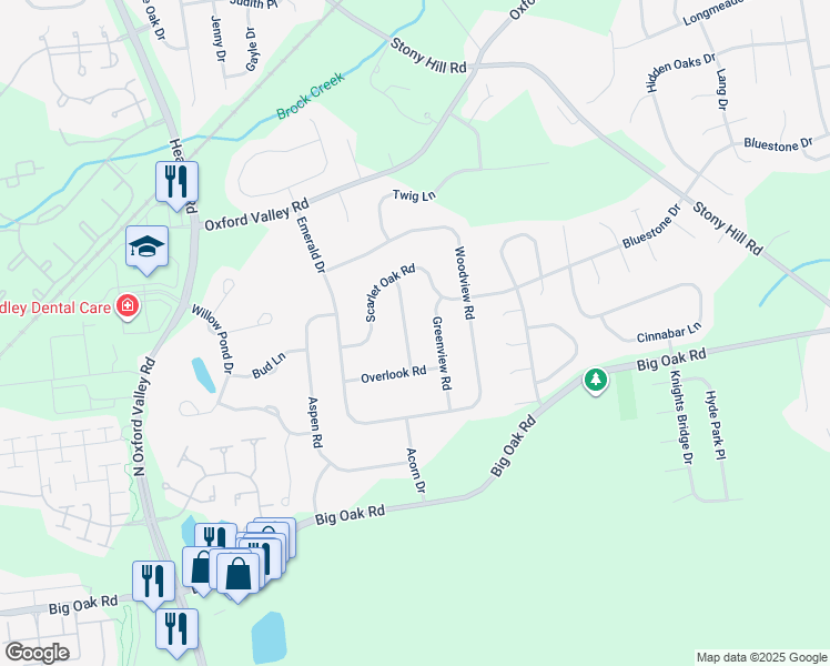 map of restaurants, bars, coffee shops, grocery stores, and more near 268 Hollow Branch Lane in Morrisville