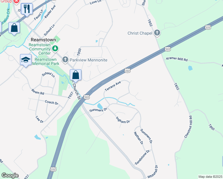 map of restaurants, bars, coffee shops, grocery stores, and more near 25 T-994 in Stevens