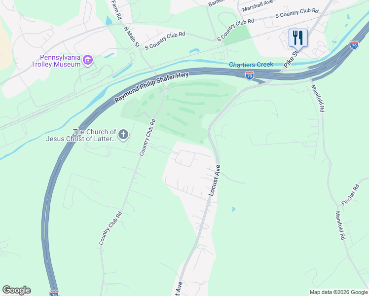 map of restaurants, bars, coffee shops, grocery stores, and more near 1503 Golf Course Drive in Washington