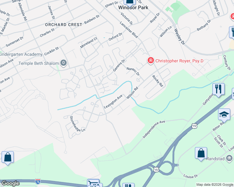 map of restaurants, bars, coffee shops, grocery stores, and more near 547 Lexington Ave in Mechanicsburg