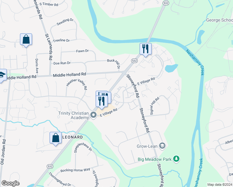 map of restaurants, bars, coffee shops, grocery stores, and more near 1240 Beacon Hill Drive in Southampton