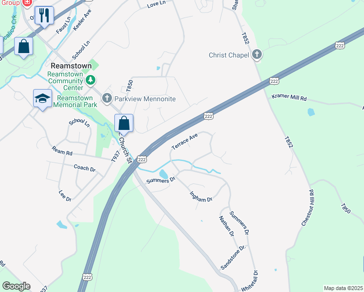 map of restaurants, bars, coffee shops, grocery stores, and more near 25 T-994 in Stevens