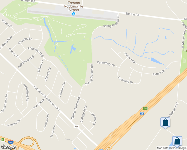 map of restaurants, bars, coffee shops, grocery stores, and more near 42 Spring Garden Road in Robbinsville