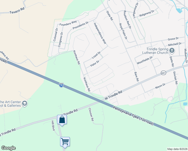 map of restaurants, bars, coffee shops, grocery stores, and more near 51 Konhaus Road in Mechanicsburg