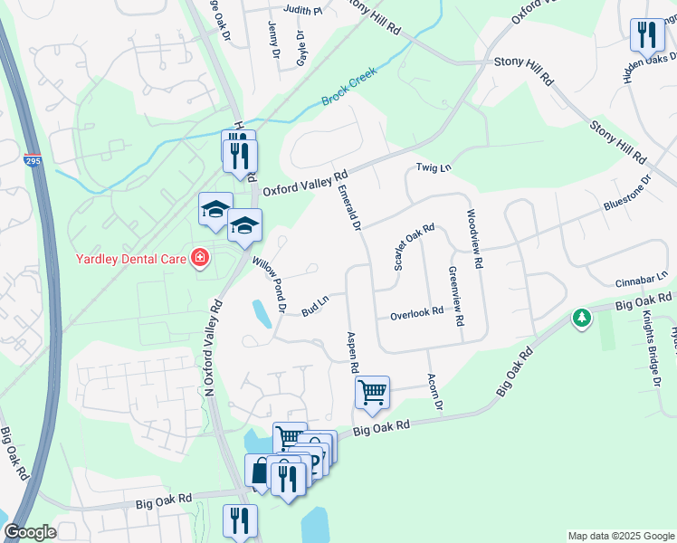 map of restaurants, bars, coffee shops, grocery stores, and more near 287 Aspen Road in Morrisville