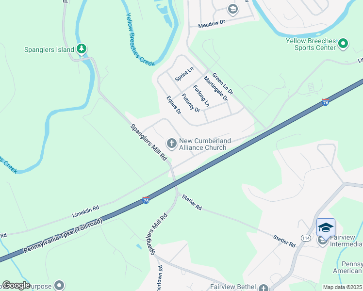 map of restaurants, bars, coffee shops, grocery stores, and more near 122 Pin Oak Dr in New Cumberland