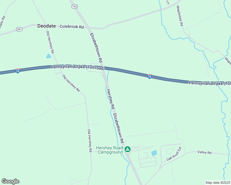 map of restaurants, bars, coffee shops, grocery stores, and more near 1976 Hershey Road in Elizabethtown