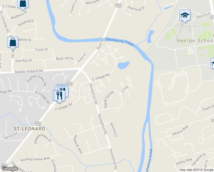 map of restaurants, bars, coffee shops, grocery stores, and more near 3241 Durham Place in Southampton