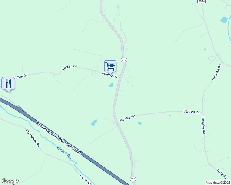 map of restaurants, bars, coffee shops, grocery stores, and more near 7613 Pennsylvania 819 in Hunker
