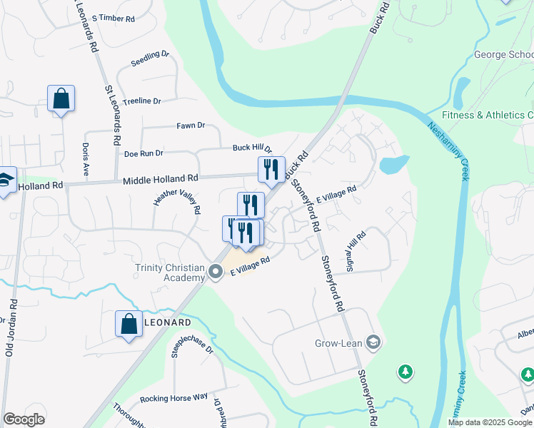 map of restaurants, bars, coffee shops, grocery stores, and more near 10014 Beacon Hill Drive in Holland