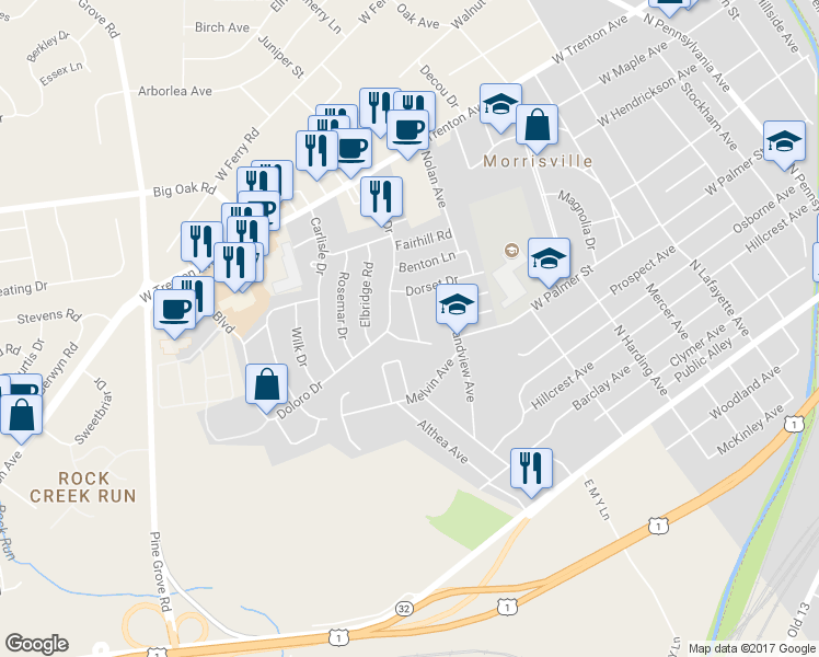 map of restaurants, bars, coffee shops, grocery stores, and more near 569 Sherman Lane in Morrisville