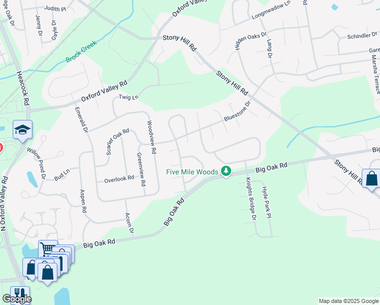 map of restaurants, bars, coffee shops, grocery stores, and more near 1357 Apple Blossom Drive in Morrisville