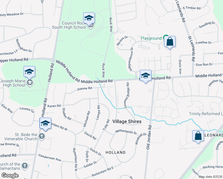 map of restaurants, bars, coffee shops, grocery stores, and more near 36 Sima Road in Holland