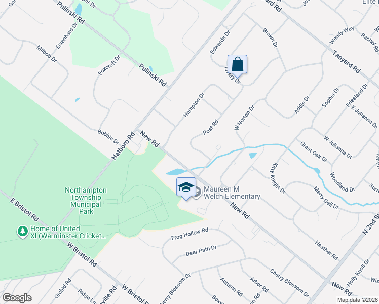 map of restaurants, bars, coffee shops, grocery stores, and more near 399 New Road in Churchville