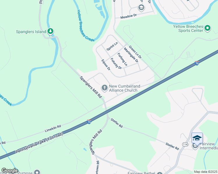 map of restaurants, bars, coffee shops, grocery stores, and more near 120 Pin Oak Drive in New Cumberland