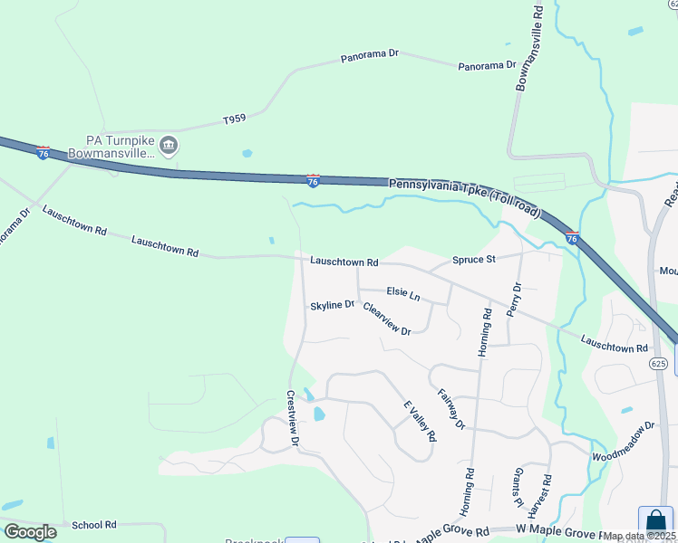 map of restaurants, bars, coffee shops, grocery stores, and more near 273 Lauschtown Road in Denver