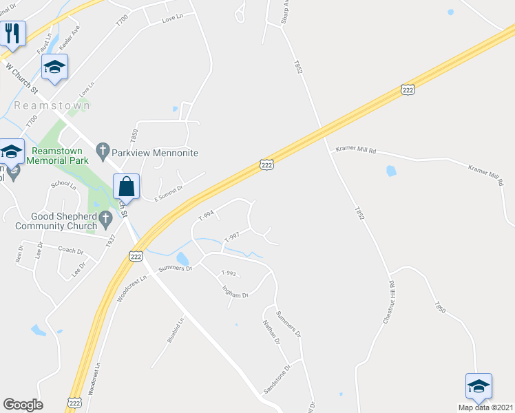 map of restaurants, bars, coffee shops, grocery stores, and more near 9 North Horseshoe Drive in Stevens