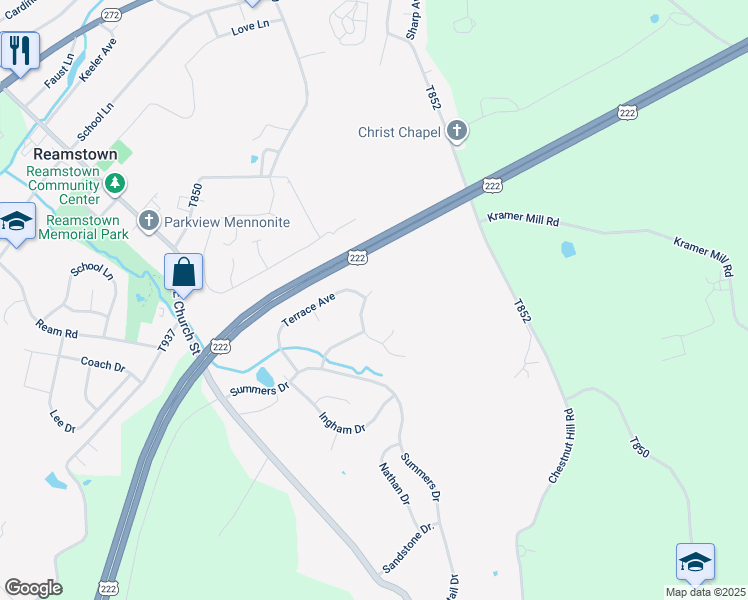 map of restaurants, bars, coffee shops, grocery stores, and more near 9 North Horseshoe Drive in Stevens