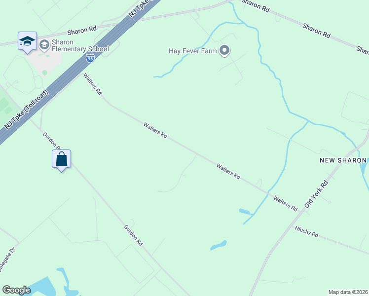 map of restaurants, bars, coffee shops, grocery stores, and more near 41 Walters Road in Robbinsville Township