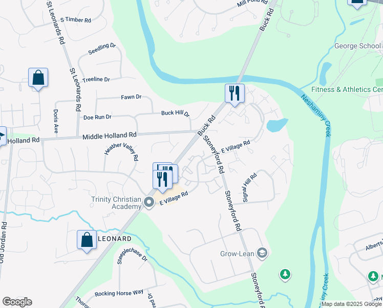 map of restaurants, bars, coffee shops, grocery stores, and more near 3192 Beacon Hill Drive in Southampton