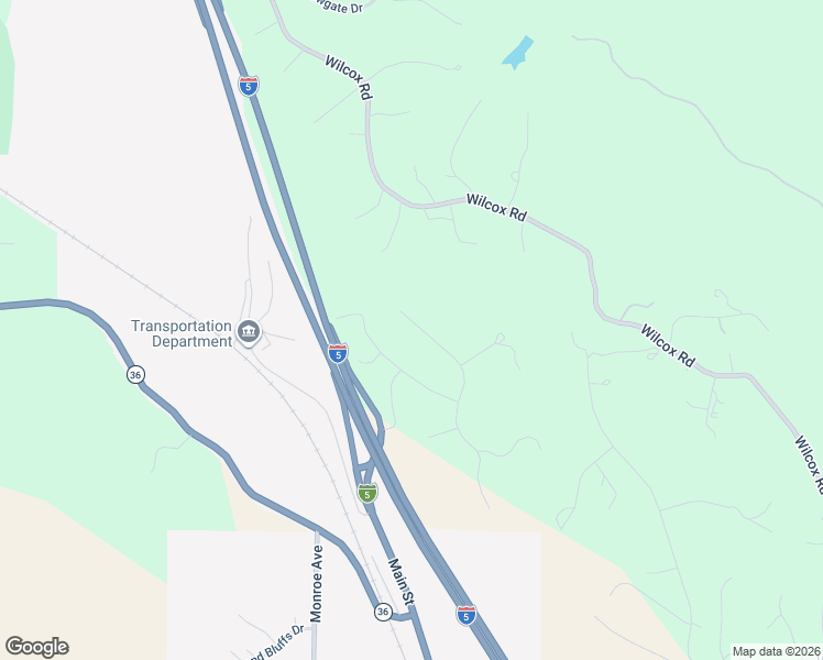 map of restaurants, bars, coffee shops, grocery stores, and more near 4375 Vía Ventura in Red Bluff