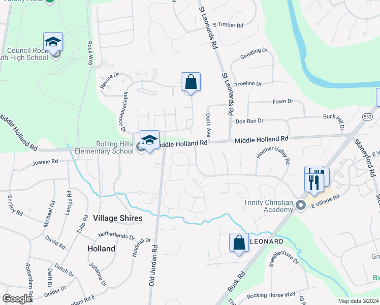 map of restaurants, bars, coffee shops, grocery stores, and more near 25 Plumly Way in Southampton
