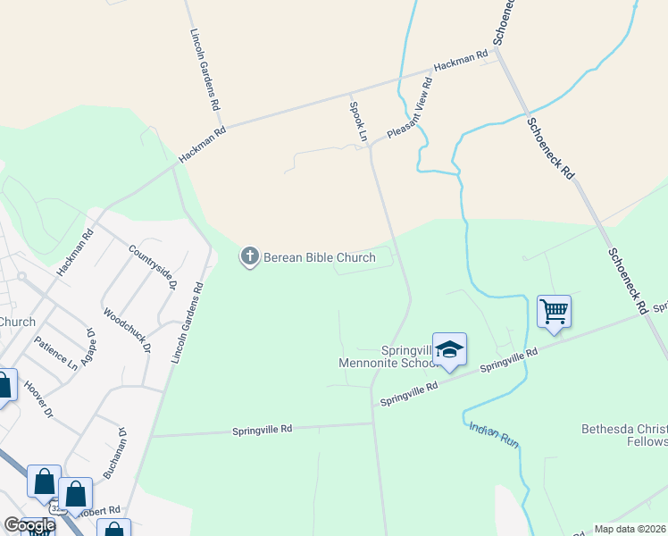map of restaurants, bars, coffee shops, grocery stores, and more near Arrowhead Drive in Ephrata