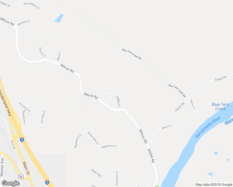 map of restaurants, bars, coffee shops, grocery stores, and more near 22387 Adobe Court in Red Bluff